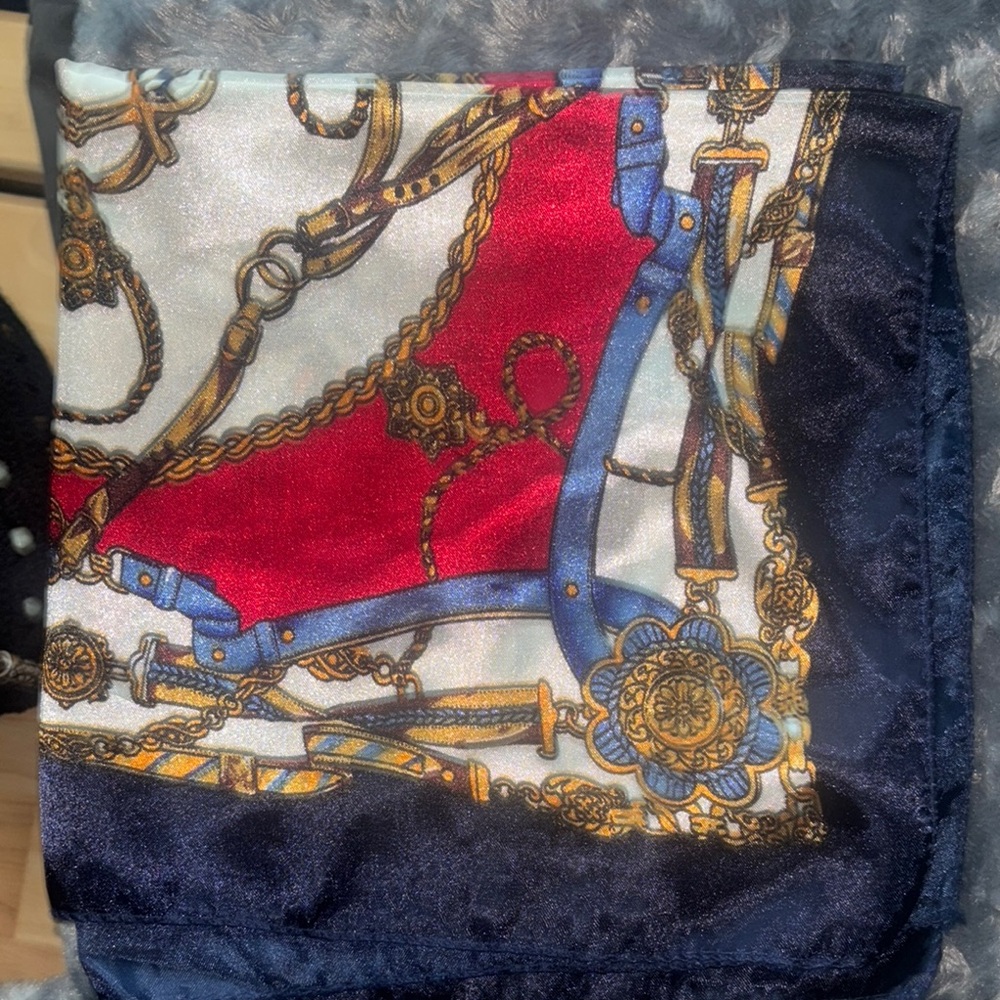 Elegant Red and Blue Scarf